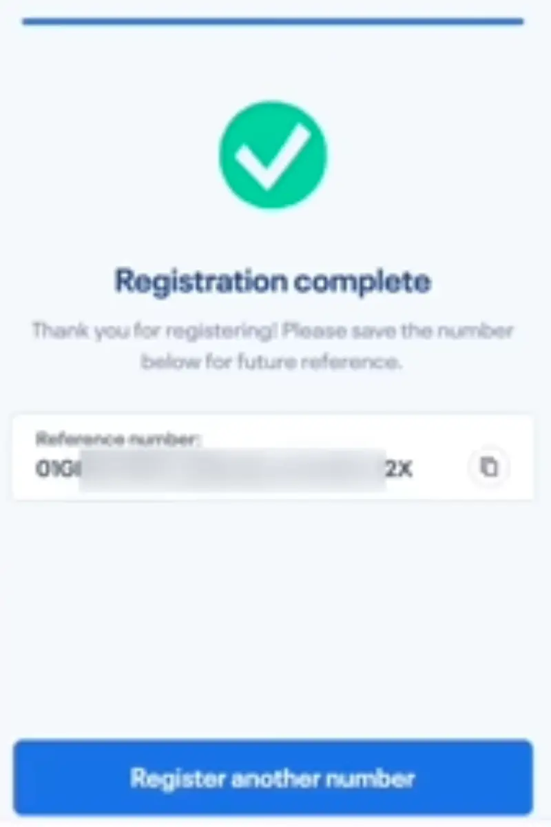 Registration complete