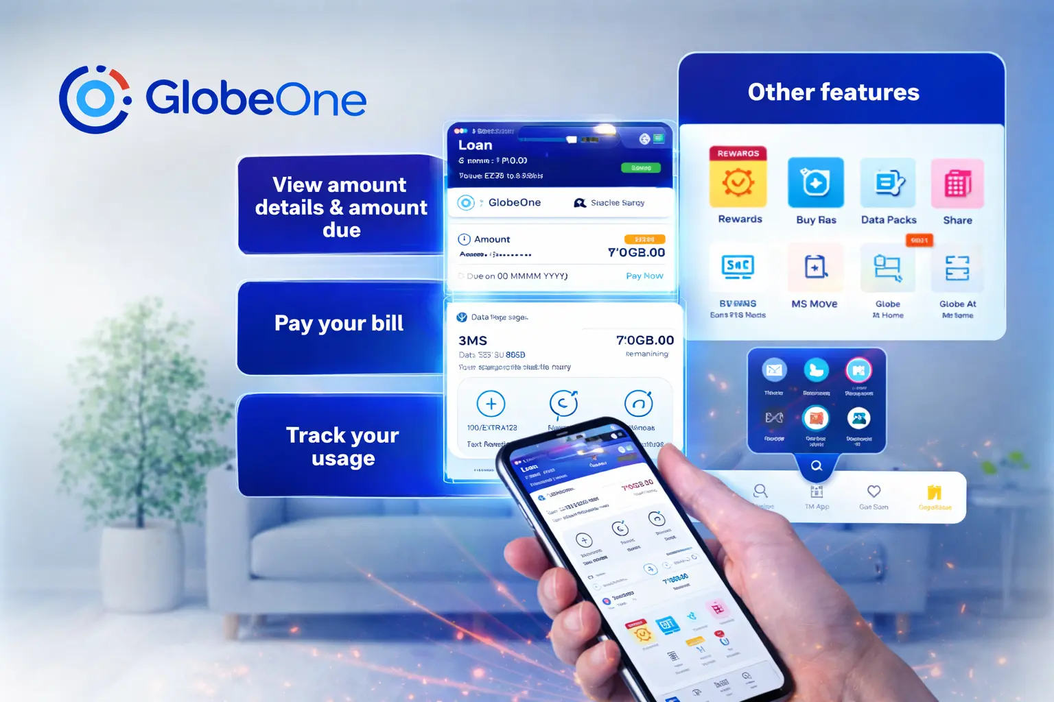 GlobeOne App Philippines Interface for TM Promos