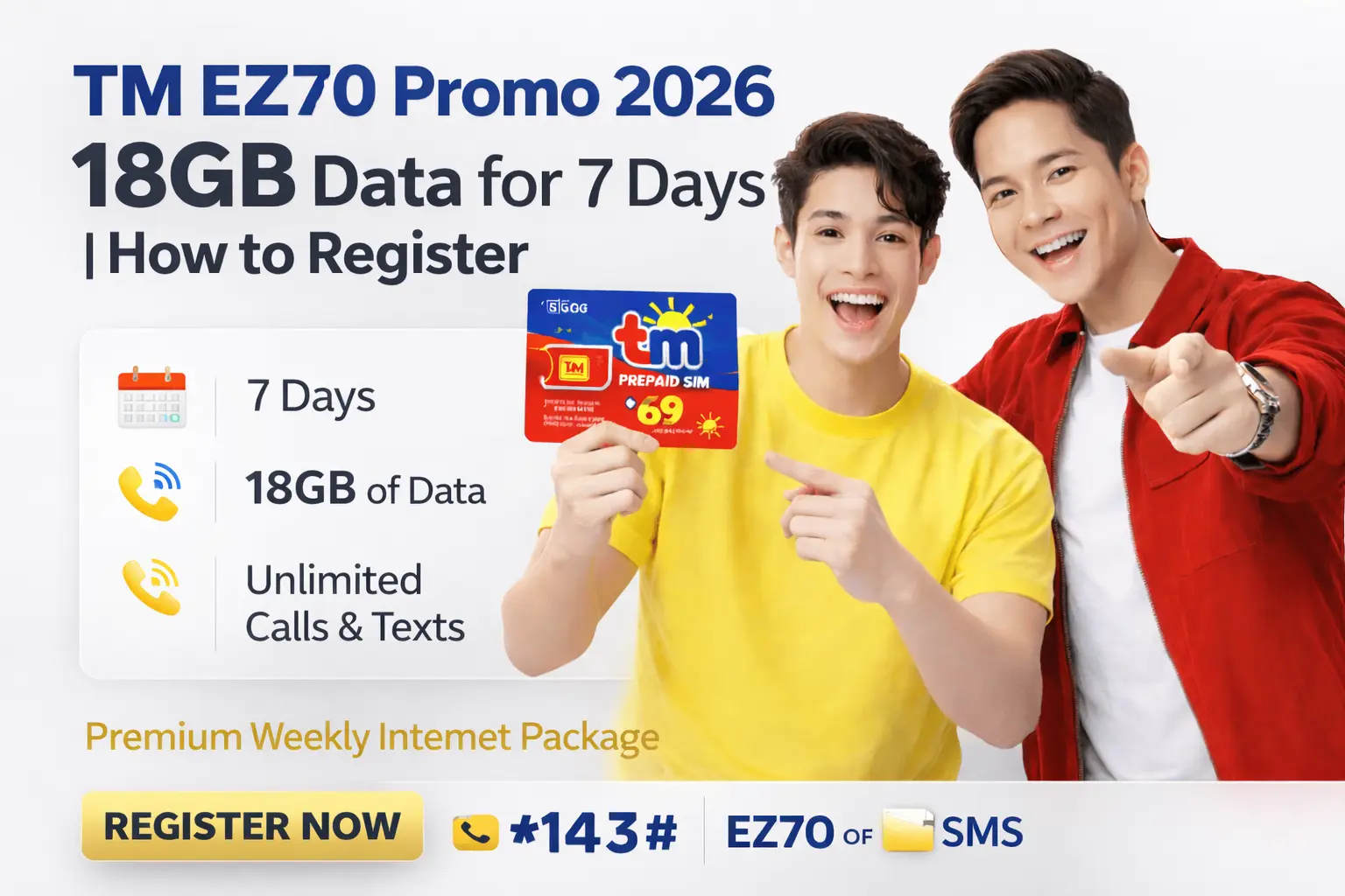 TM EZ70 Promo 2026 18GB Data Package Philippines